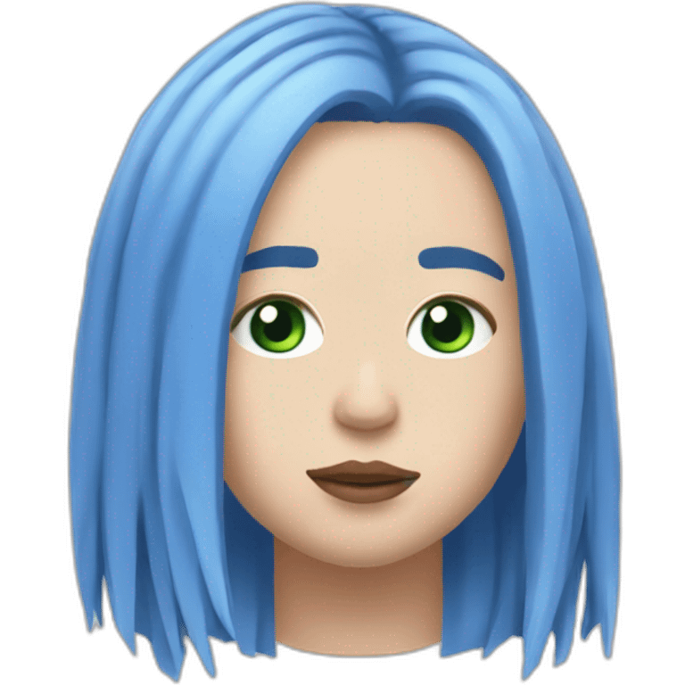 Billie eilish 2017 cheveux bleu emoji