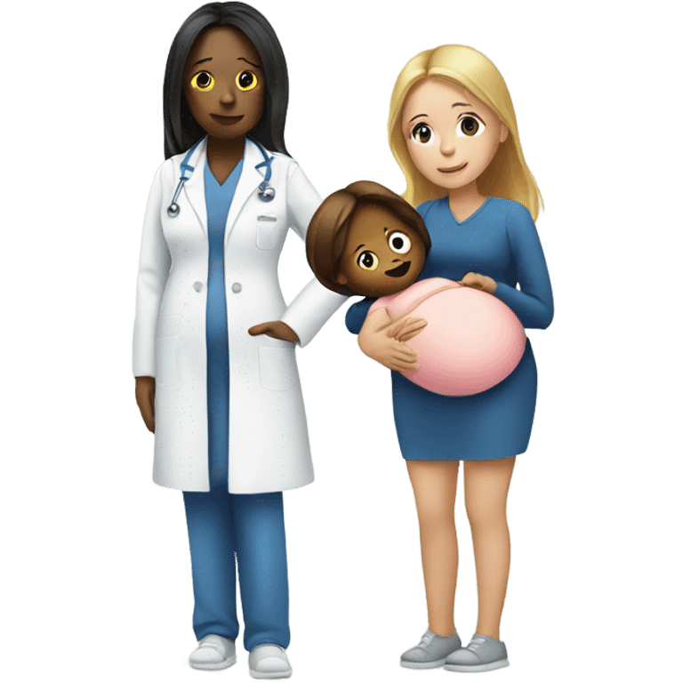 pregnant women with a nurse  emoji