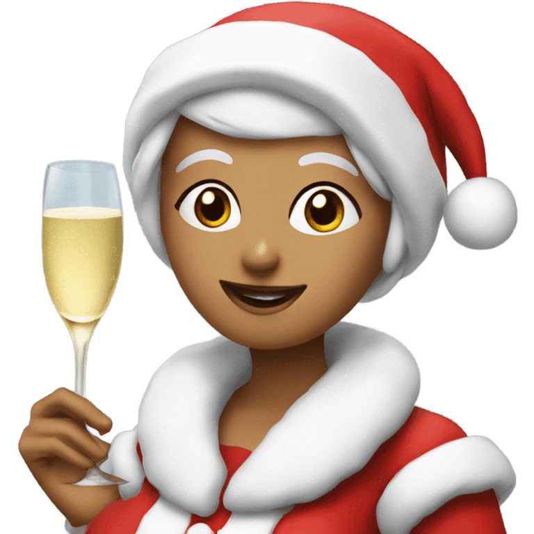 Mrs clause and champagne emoji