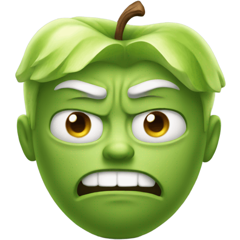 Muscular apple with sour expression  emoji