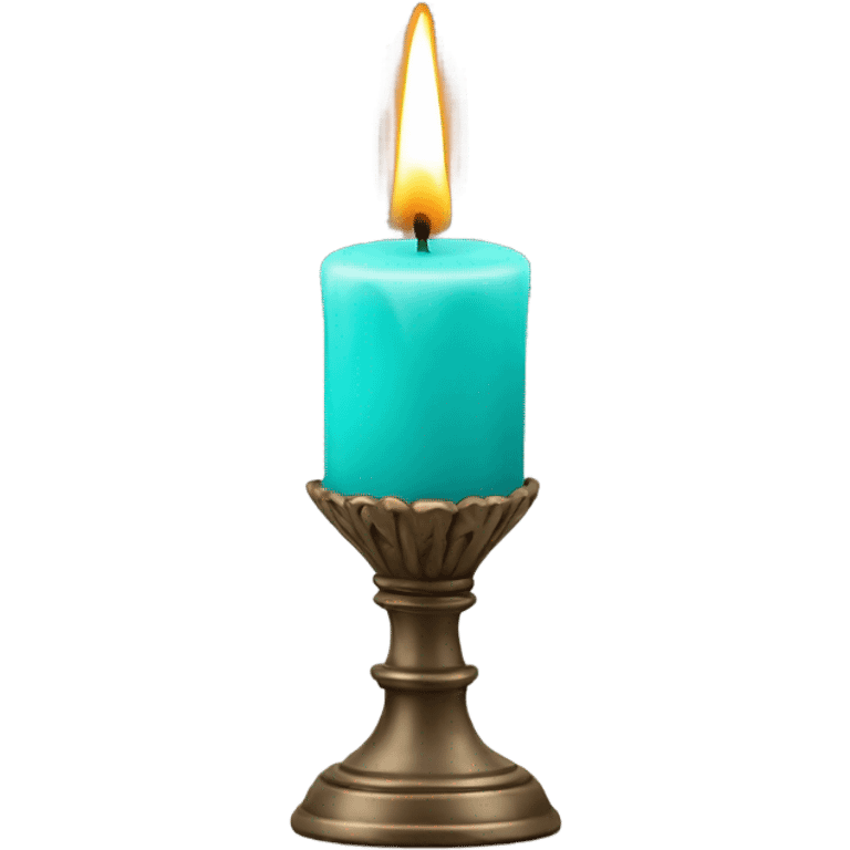 turquoise decorative candle emoji