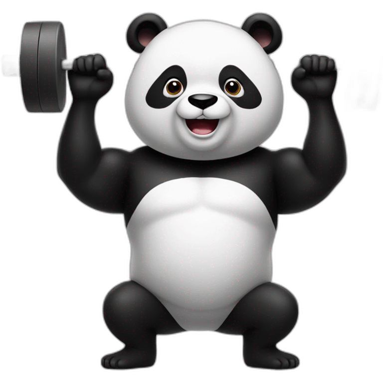 Panda weightlifting  emoji