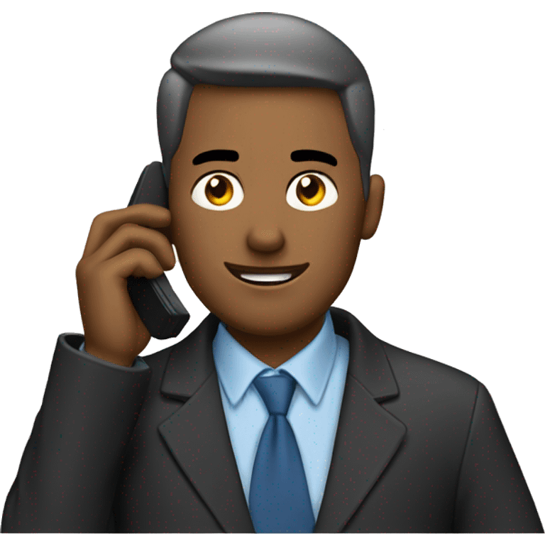 a man talking on his cell phone emoji