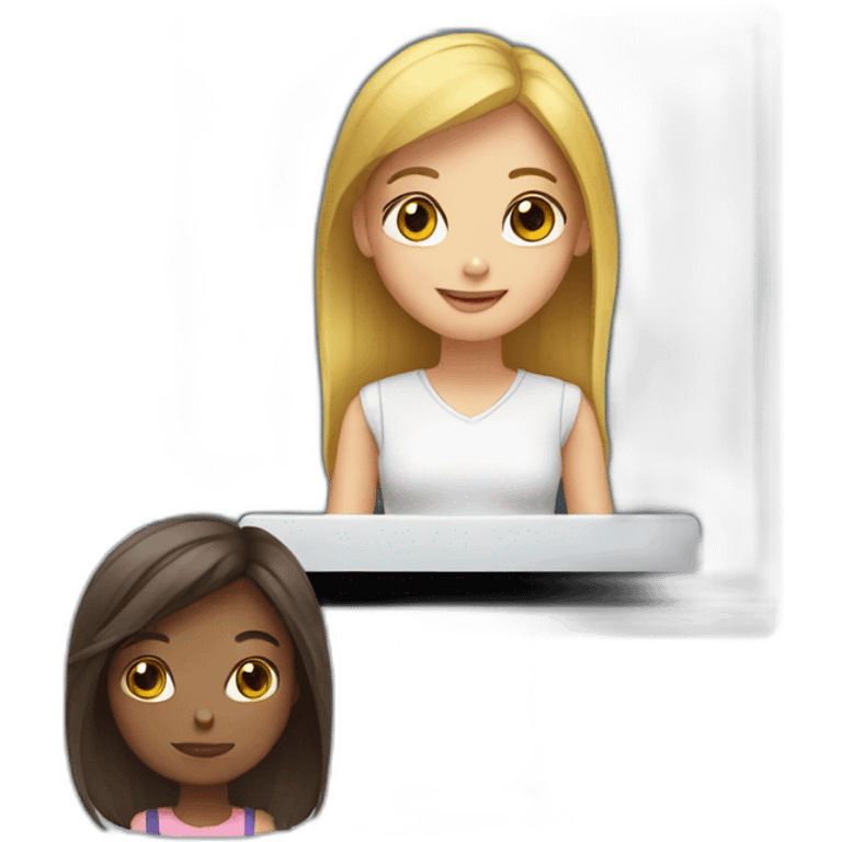 girl on the computer monitor emoji