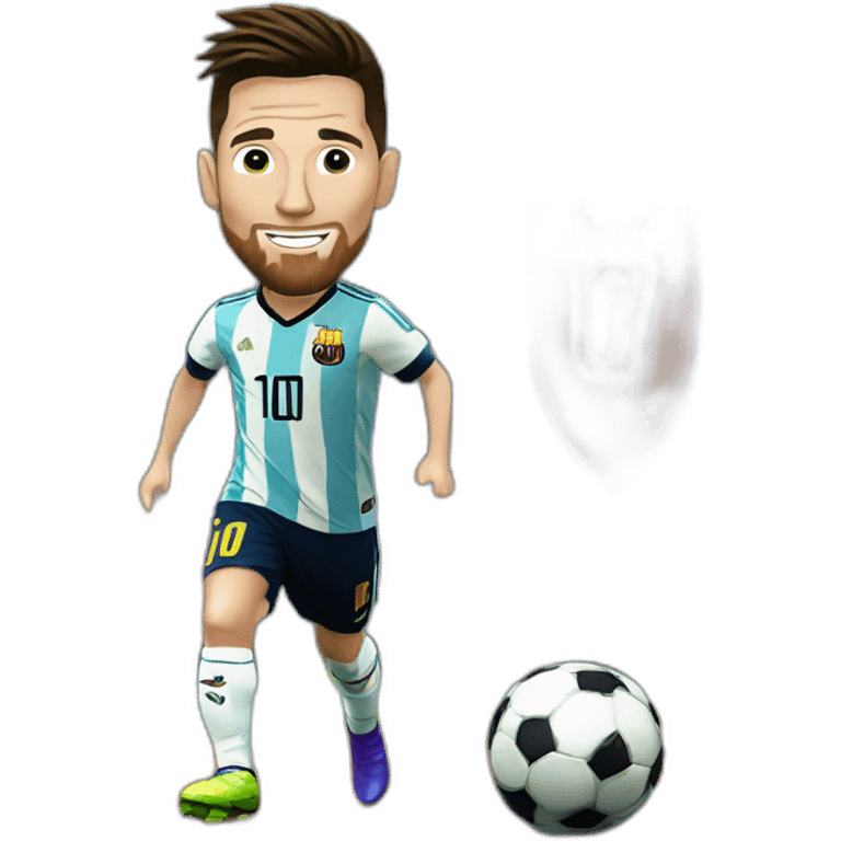 Messi dribblant cr7 en petit pond emoji