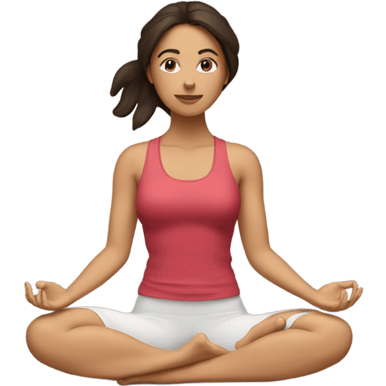 brunette women doing a yoga pose emoji