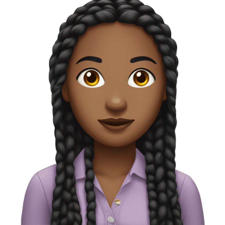 black woman with black braids and lashes emoji