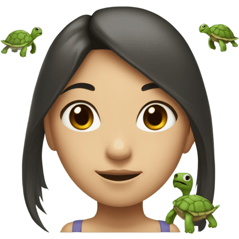 asian girl head attached to turtle body emoji