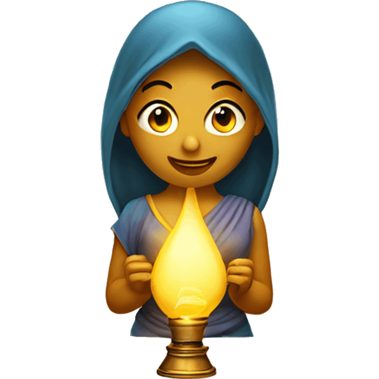 female genie emoji in lamp emoji