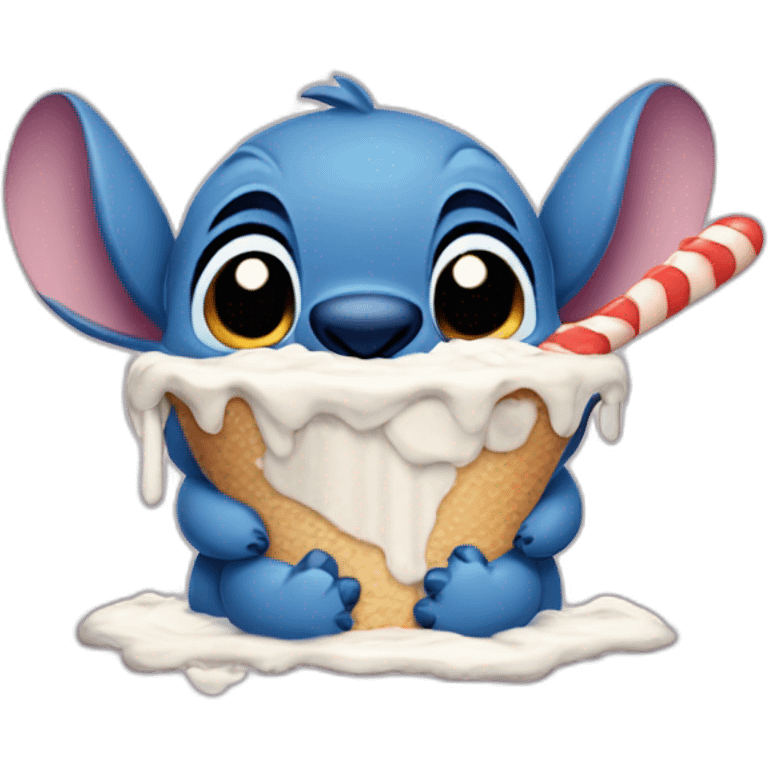 Stitch qui mange une glace Disney emoji