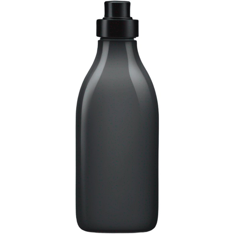 body wash in tall dark grey slight  hourglass bottle with black flip lid  emoji