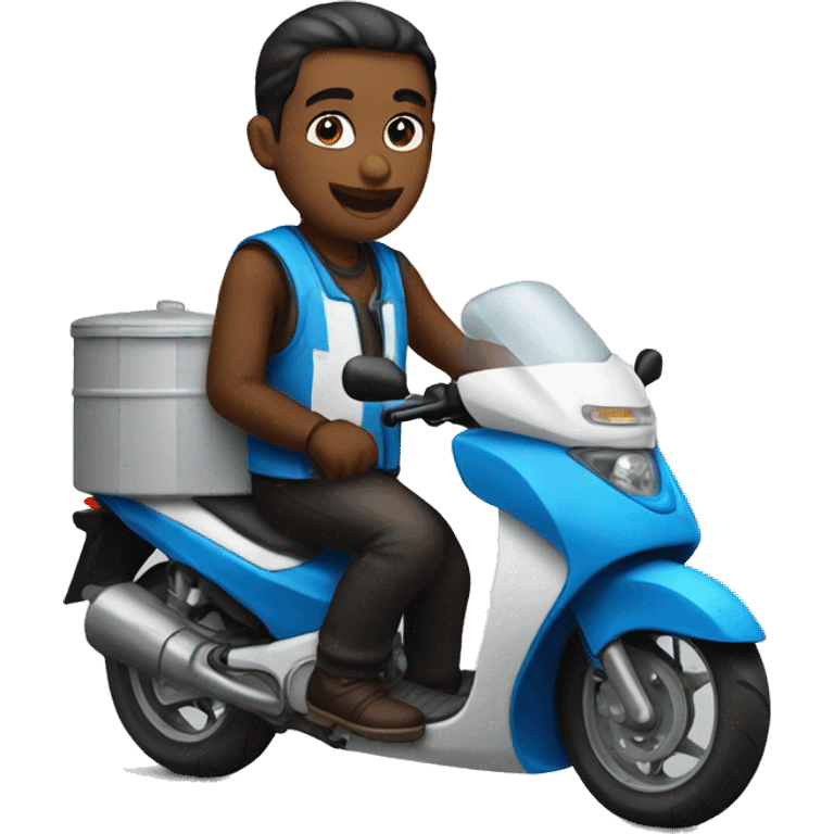 MILK SELLER IN MOTOBIKE  emoji