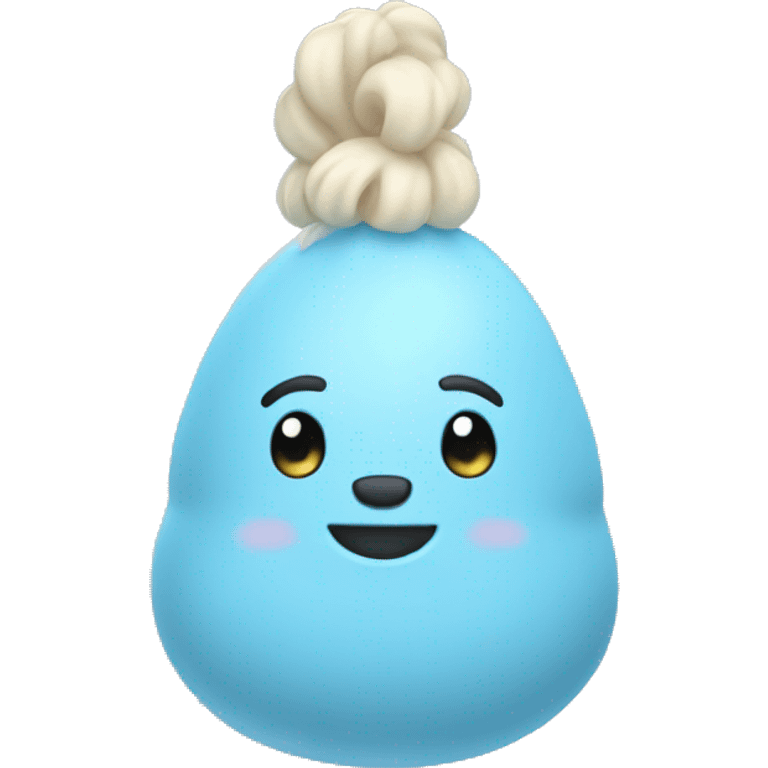 A pastel blue squeaky toy emoji