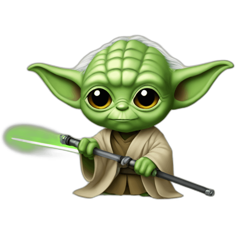 Yoda avec un sabre laser emoji