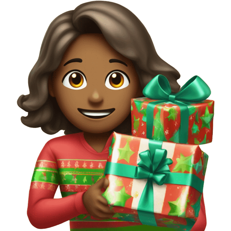 open Christmas gift emoji