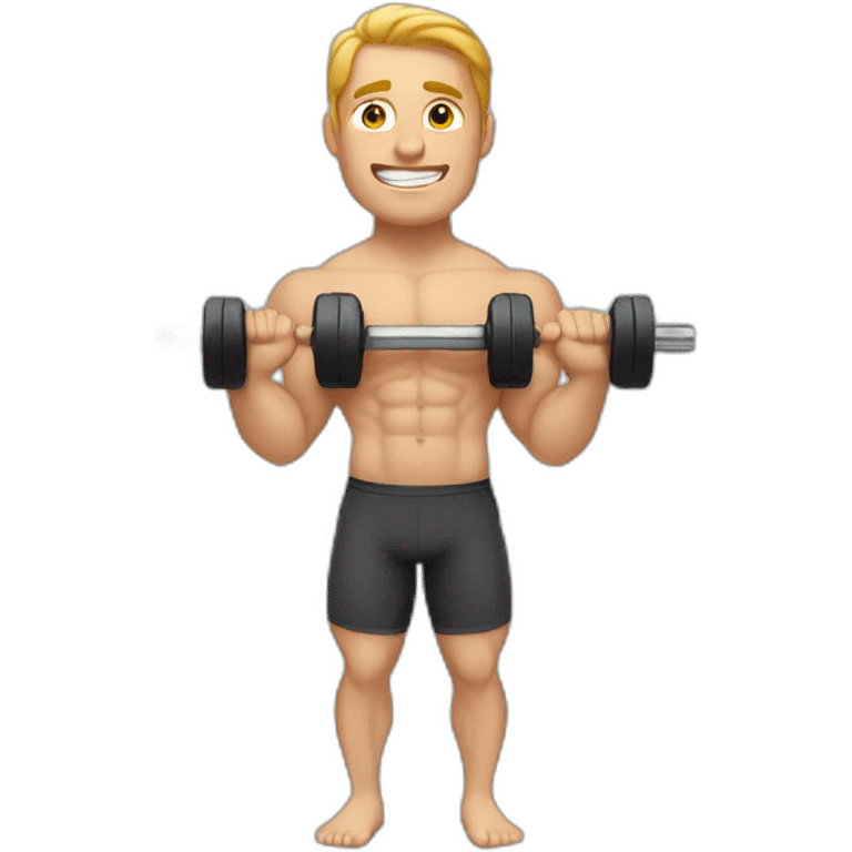 muscular white man working out emoji