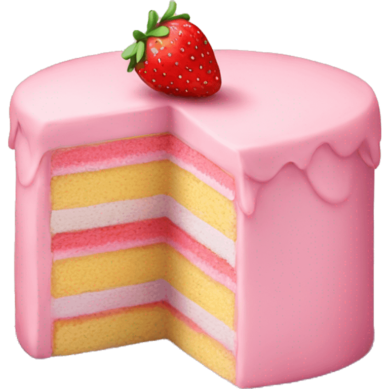 Pastel Birthday cake with strawberry emoji