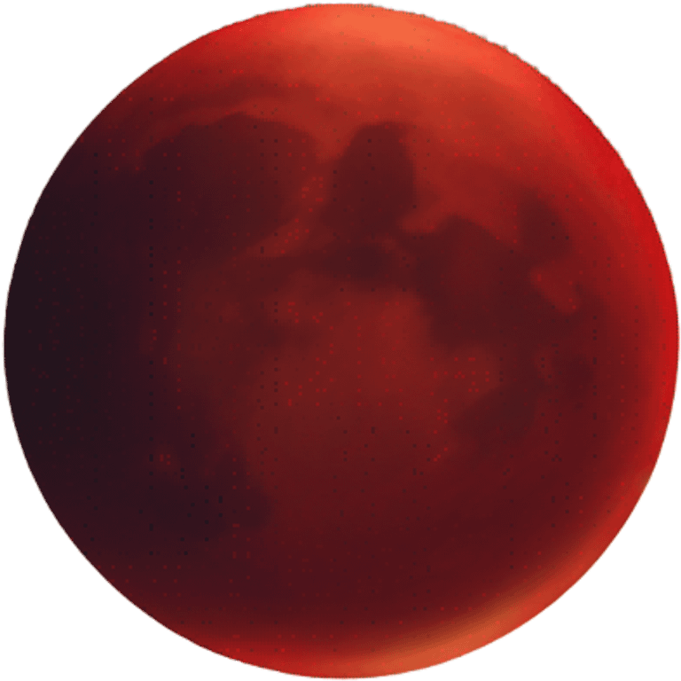 Red moon shadowed emoji