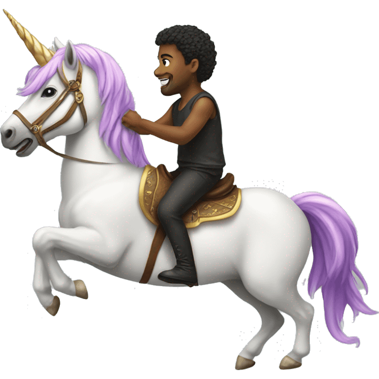 Riding a unicorn emoji