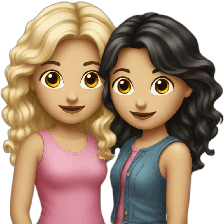 two--girls-best-friends-darkhair-blonde emoji