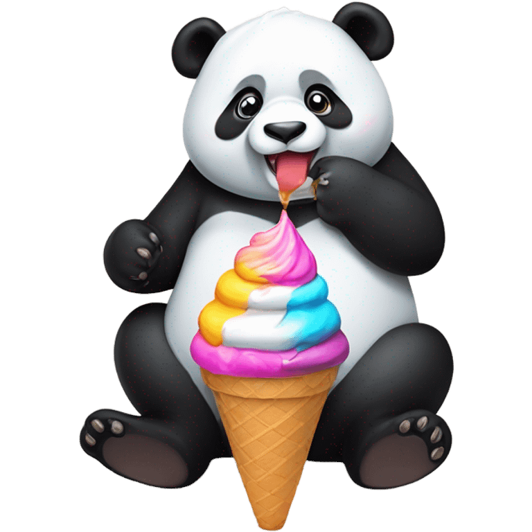 Panda eating ice cream emoji