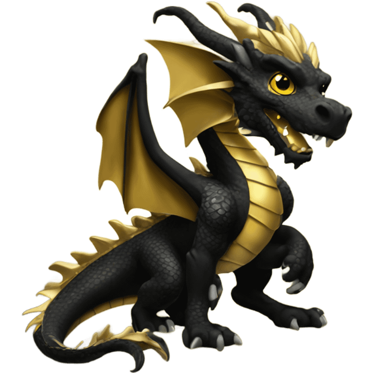 Black and gold dragon emoji