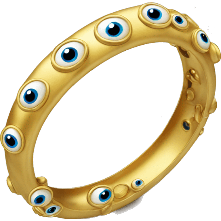 very thin gold bangle ring studded with eyeballs emoji