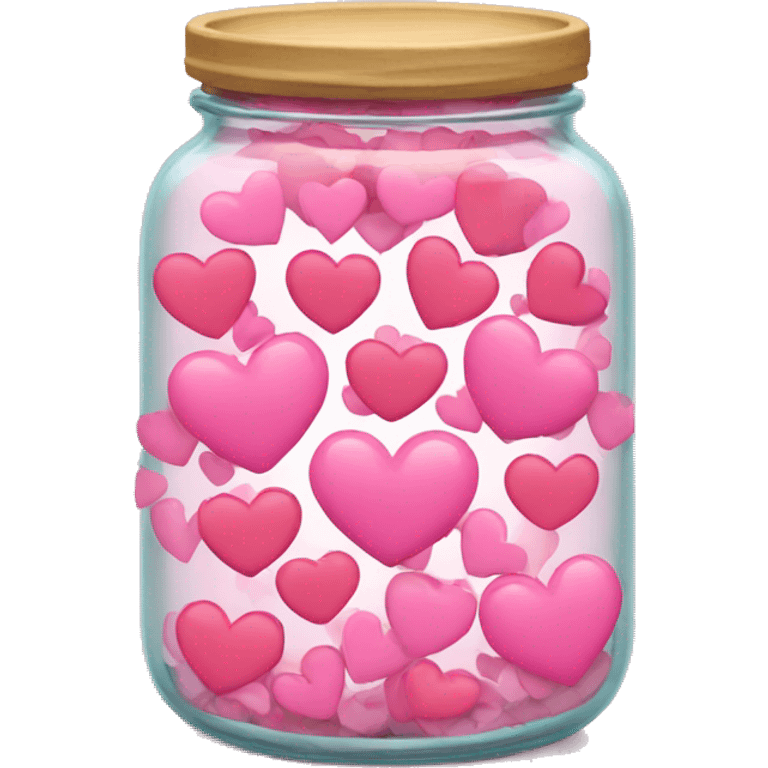 Jar full of pink hearts emoji