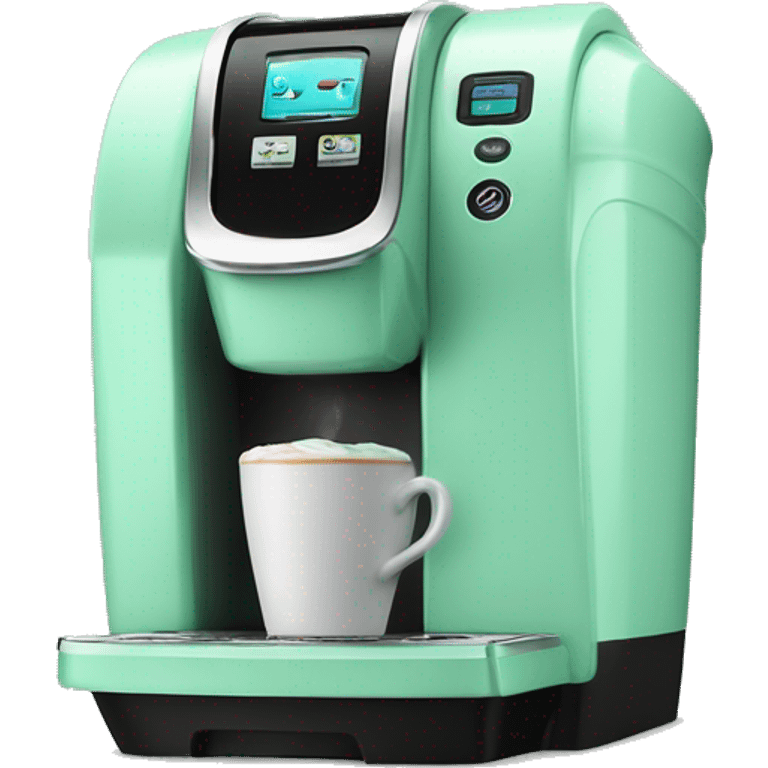 Realistic mint green keurig coffee machine emoji