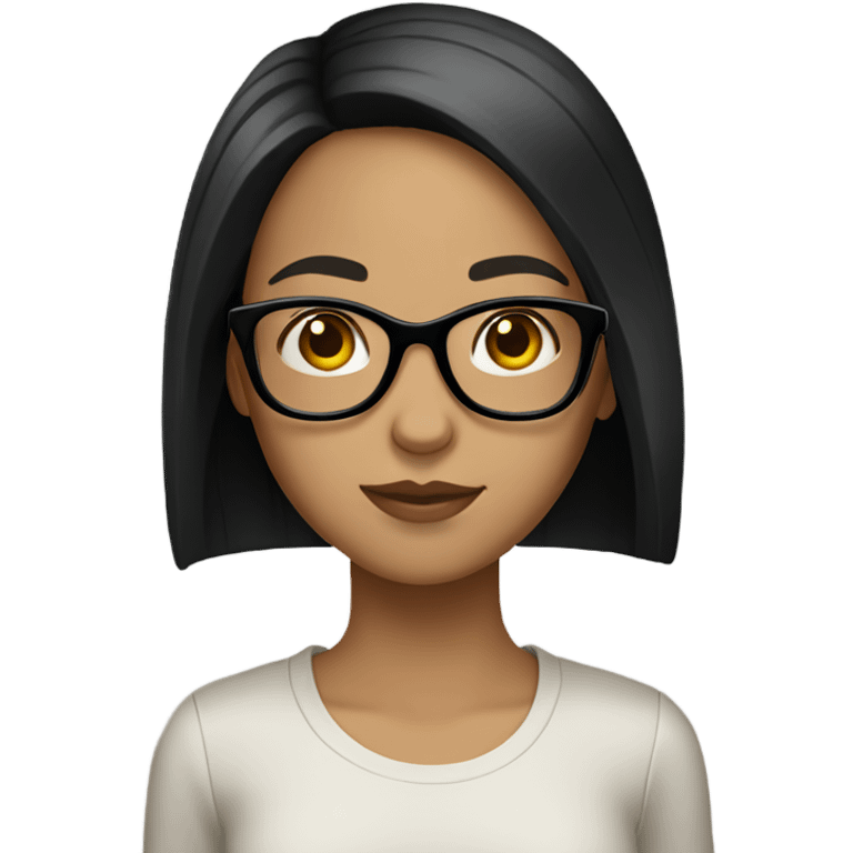 girl with glasses long straight black hair and light skin emoji