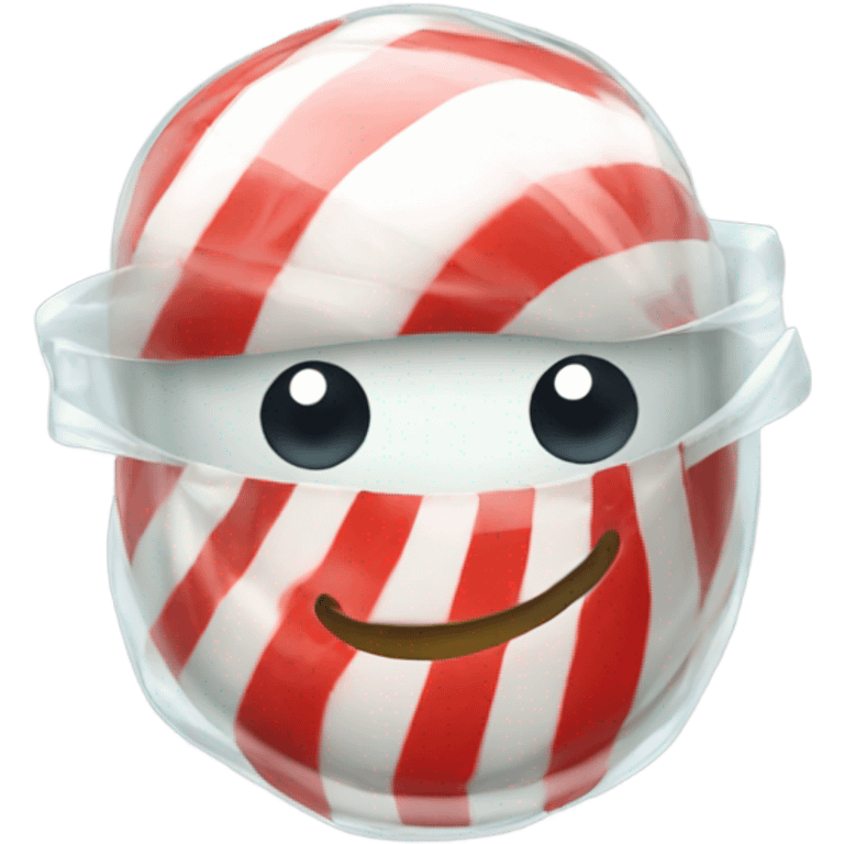 A peppermint in a plastic wrapper emoji