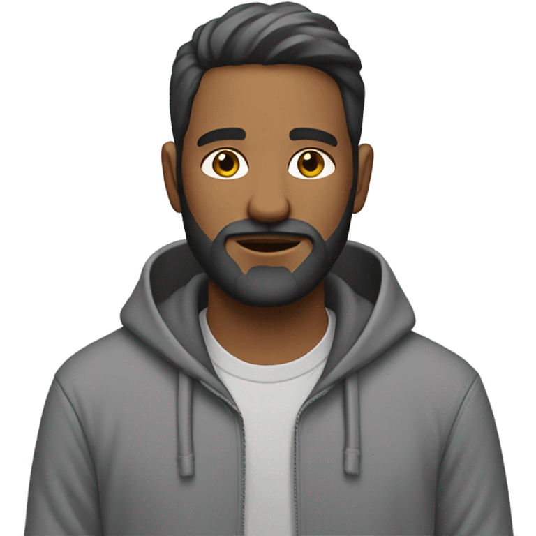 A project manager in a gray hoodie and with a short beard  emoji