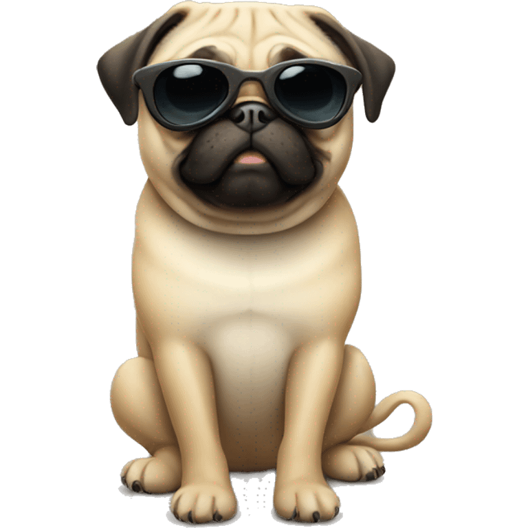 pug wearing sunglasses emoji