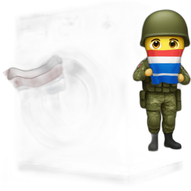 soldier on washing machine russian flag emoji