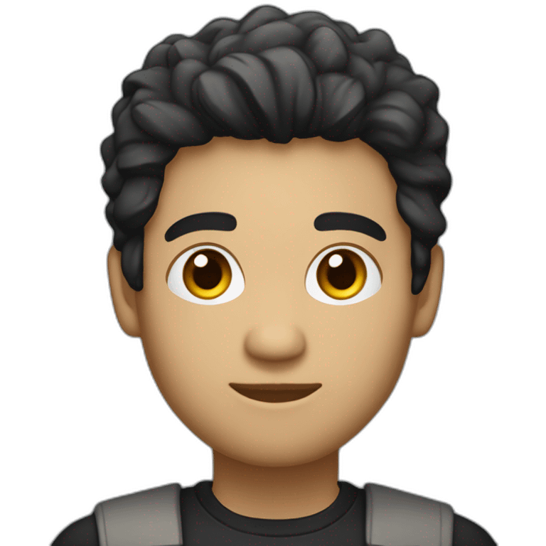 developer with macbook in front, light skin tone and black hair styled emoji