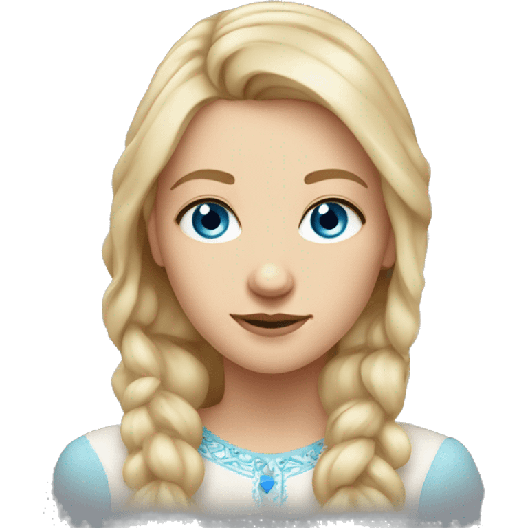 A 28 year old Slavic girl with light hair, blue eyes, ring on the left side of the nose emoji