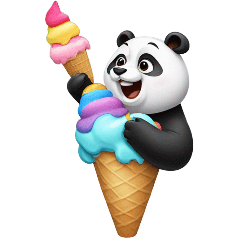 Panda eating ice cream emoji