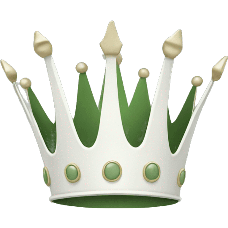 White and sage green crown emoji