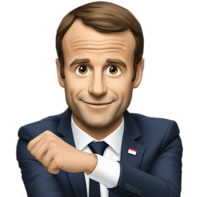 Macron qui fait un doigt emoji