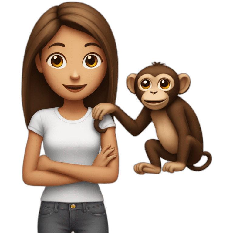 Girl with monkey emoji