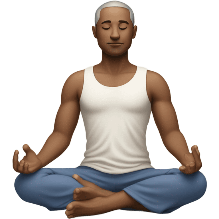 A man in the lotus pose practicing yoga, exuding tranquility and focus. emoji