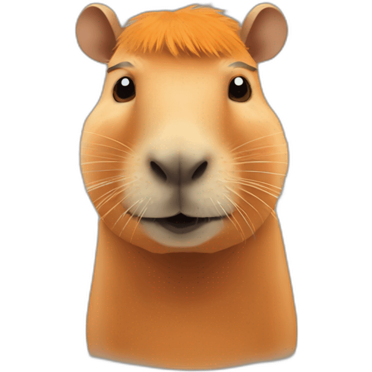 Capybara face orange on head emoji