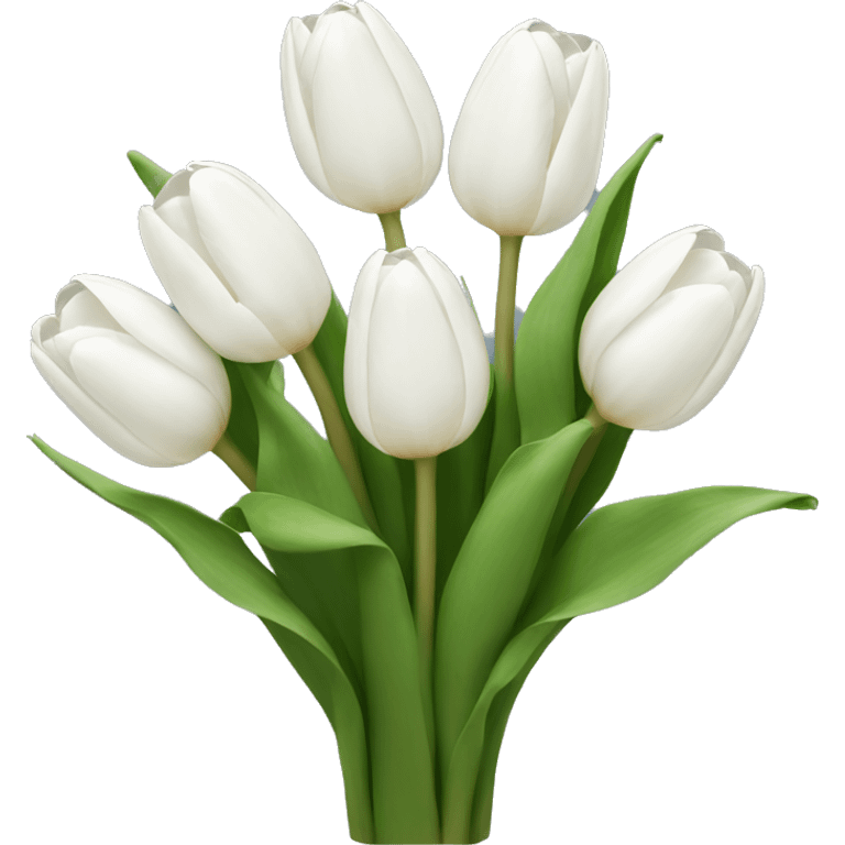 white tulip bouquet  emoji