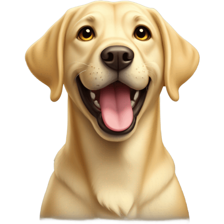 Yellow lab grinning emoji