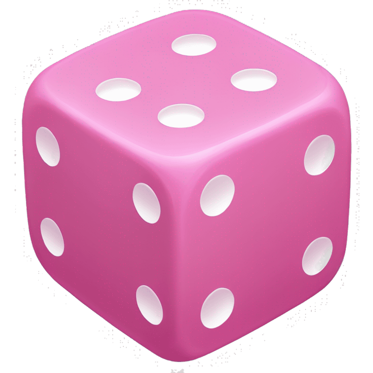 Pink dice with the circles as hearts  emoji