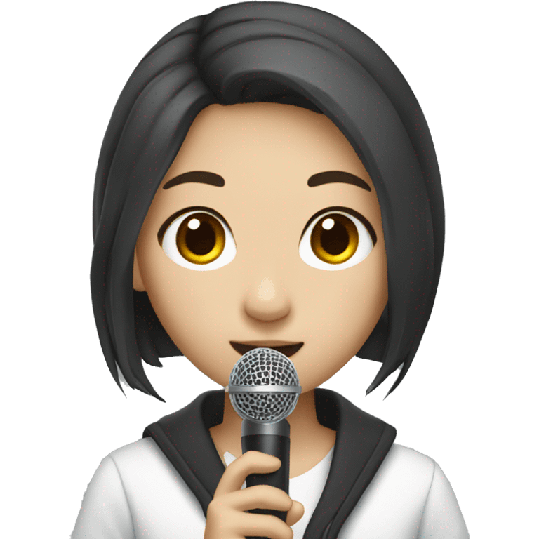 Korean girl with microphone  emoji