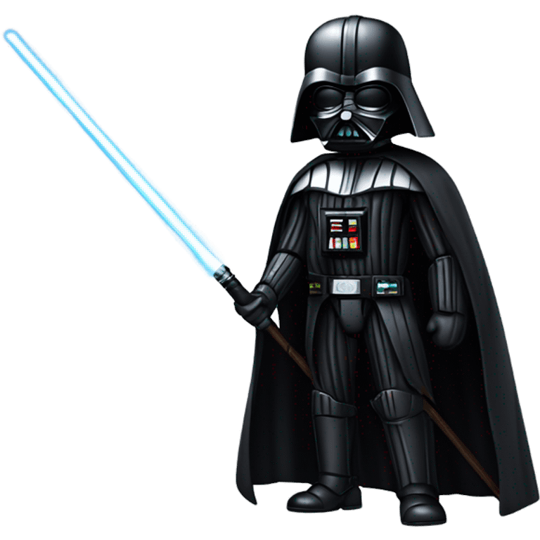 Realistic Darth Vader with a saber staff and a menacing look  emoji