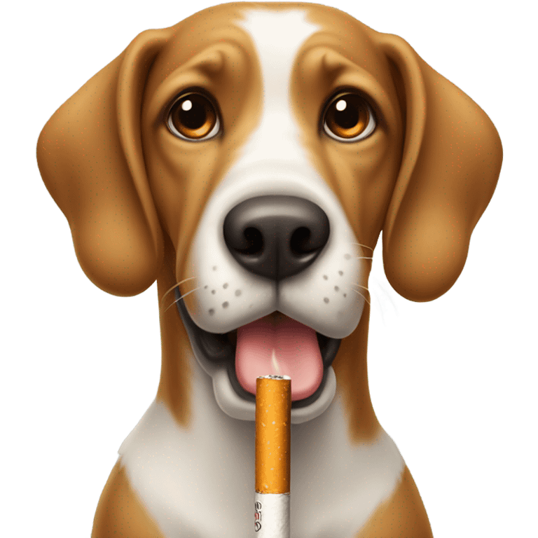 Smoking dog emoji