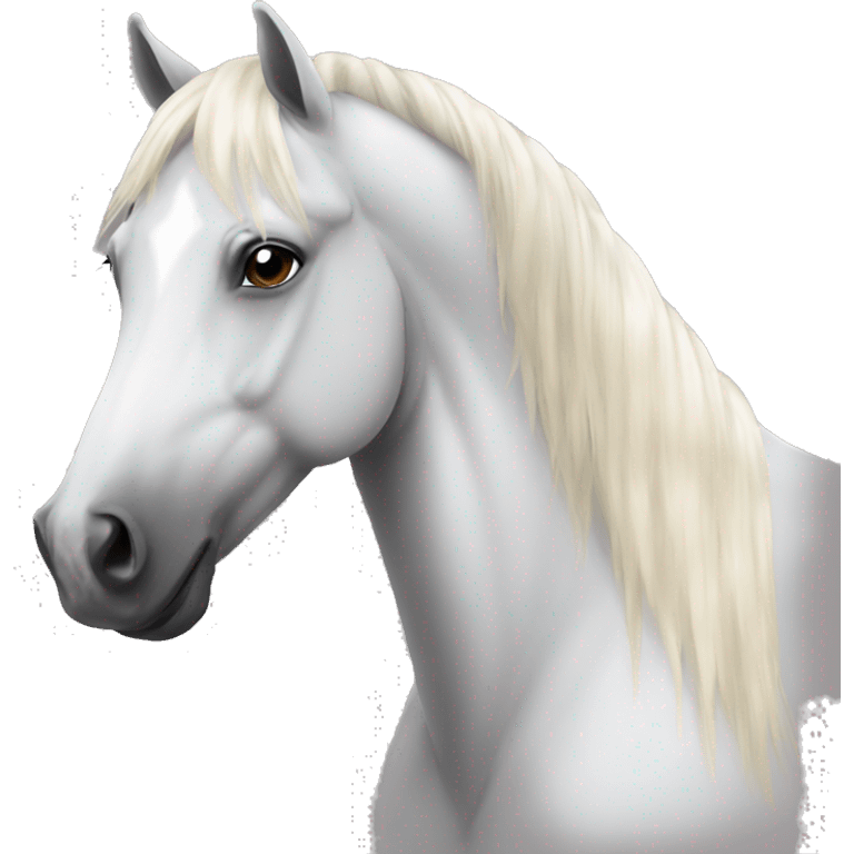 bay stallion with a circular white mark on head emoji