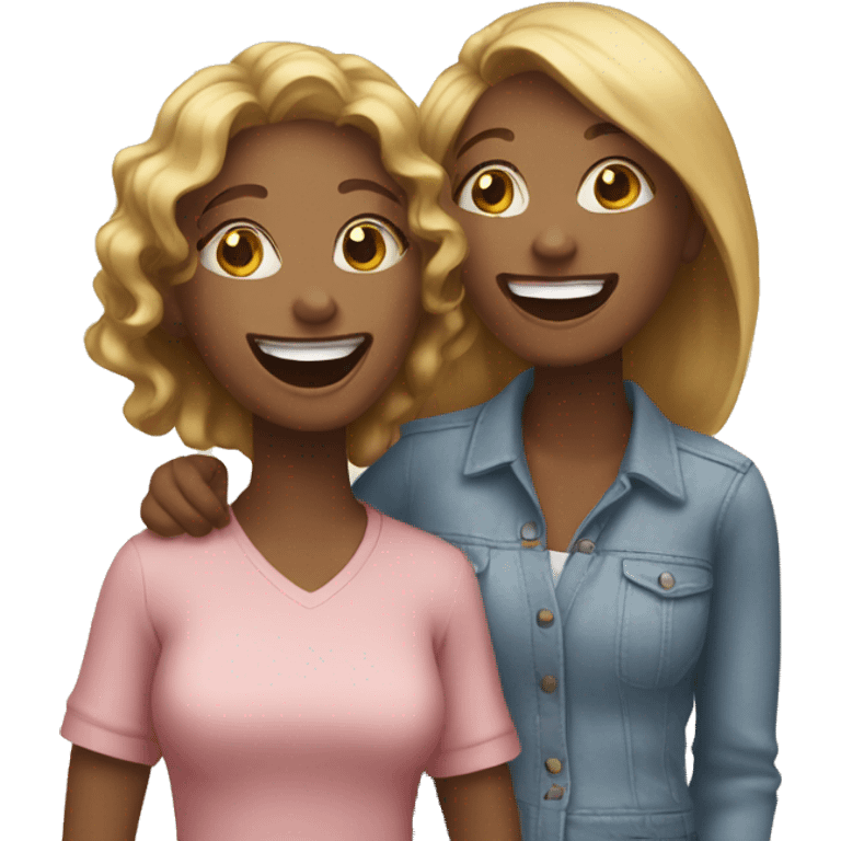 women best friends laughing emoji